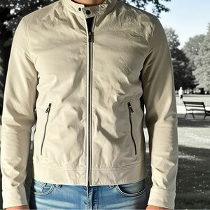 Calvin Klein Men's Cream Tone 100% Genuine Leather Jacket (L)